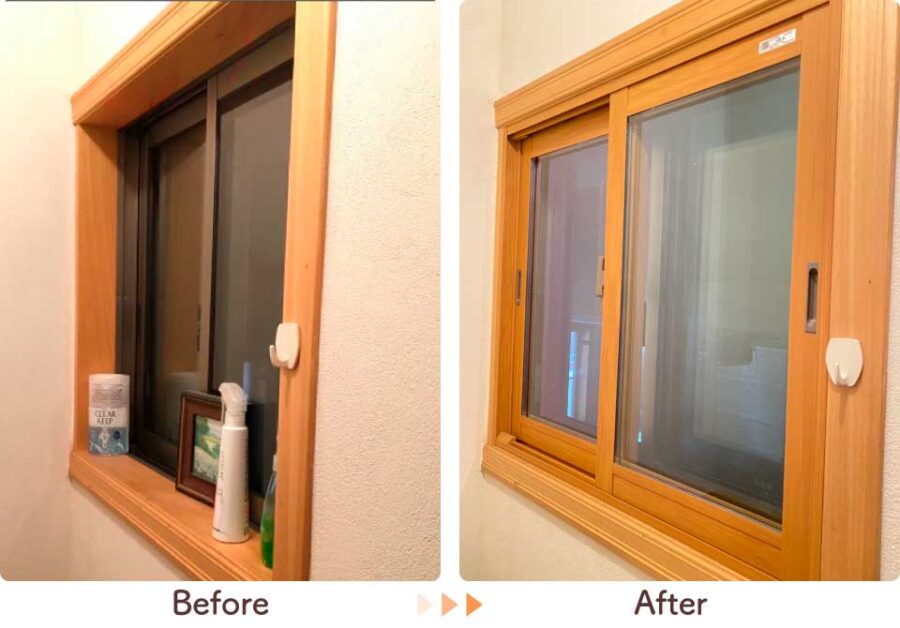 福岡県久留米市T様トイレ小窓内窓リフォームビフォーアフター