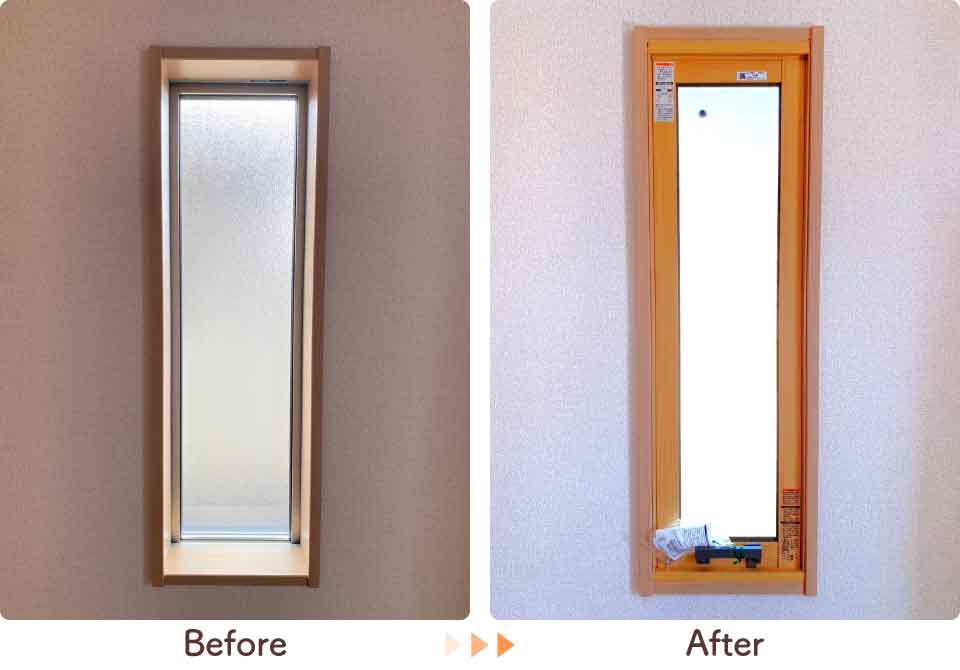 佐賀県佐賀市N様2階FIX窓内窓リフォームビフォーアフター