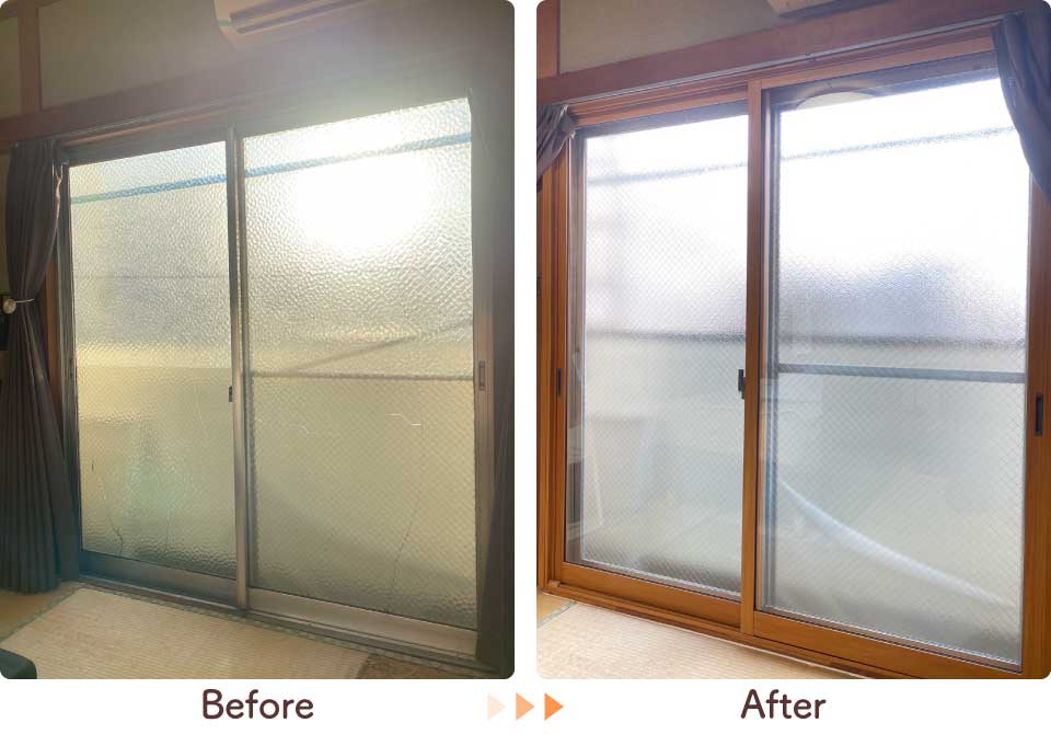 福岡県福岡市南区H様和室掃き出し窓内窓リフォームビフォーアフター
