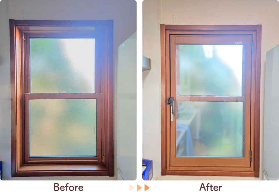 福岡県福岡市南区U様内窓リフォームキッチンビフォーアフター