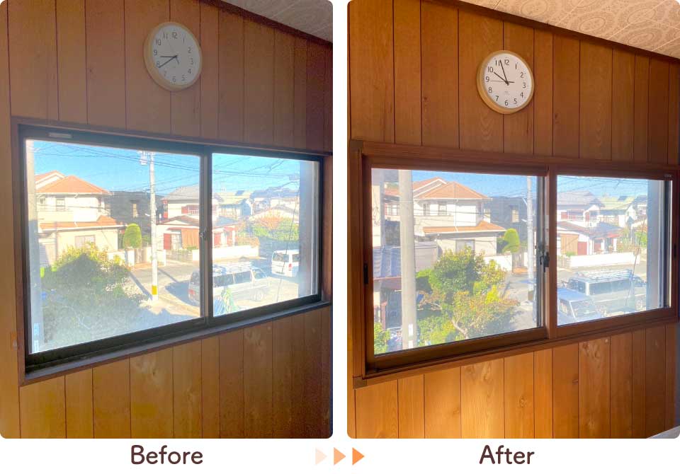 福岡県福岡市西区M様洋室腰高窓1内窓リフォームビフォーアフター