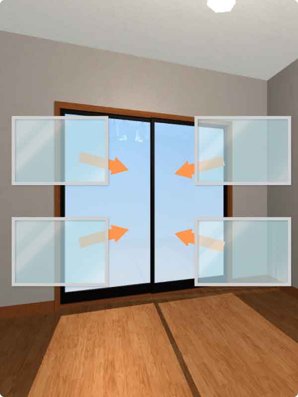 1つの窓に対して3つ以上の内窓を設置する場合（対象外）