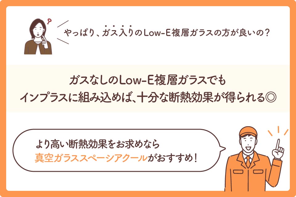 インプラスLow-E複層ガラス大見出し3