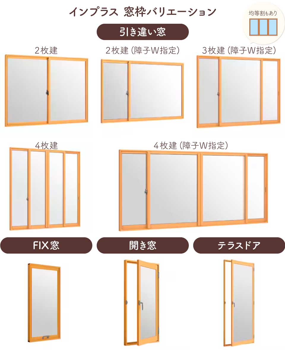 インナーウインドまどまど 引き違い窓 4枚建 Low-E断熱複層ガラス[透明3mm+透明3mm][幅2900×高1400] インナーウインドまどまど 引き違い窓 4枚建 Low-E断熱複