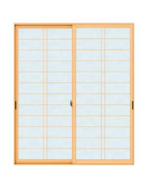 プラマードUラインアップ和紙調ガラス+単板ガラス用格子(横繁吹寄格子)