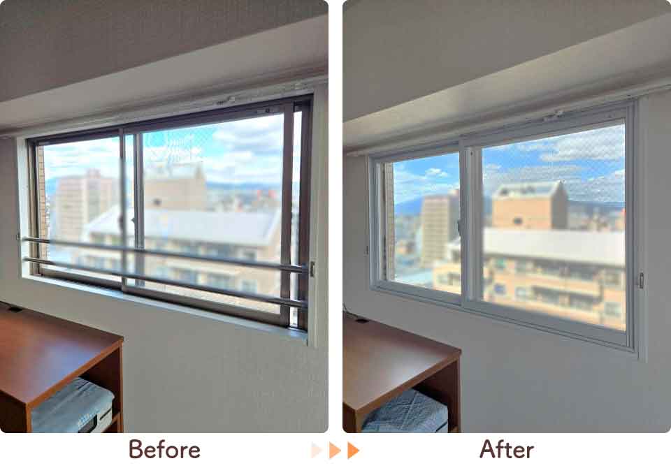佐賀県佐賀市T様内窓リフォーム寝室腰高窓ビフォーアフター