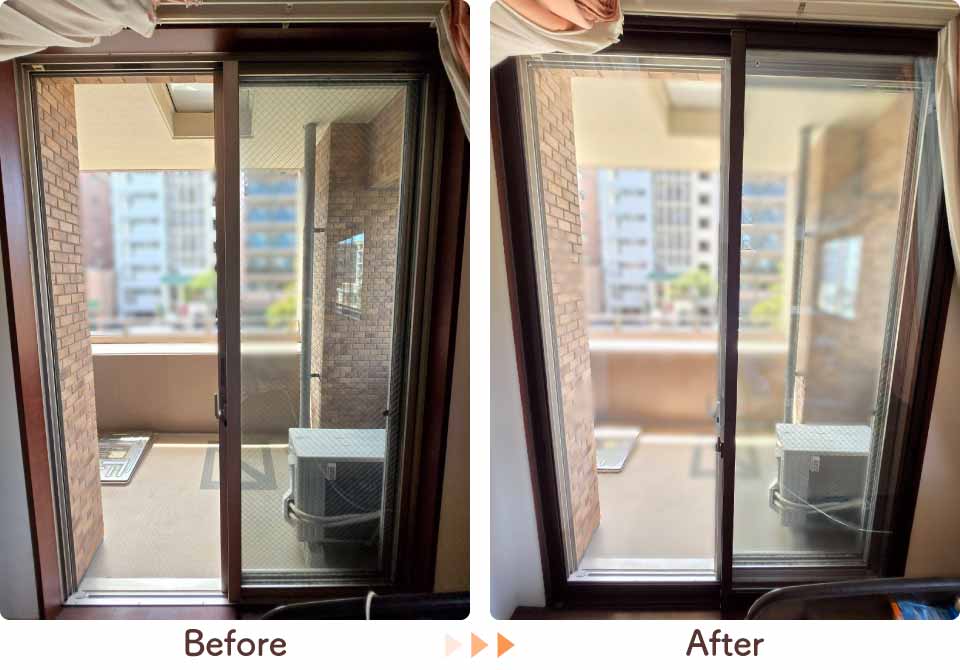 福岡県福岡市早良区K様内窓リフォーム寝室掃き出し窓ビフォーアフター