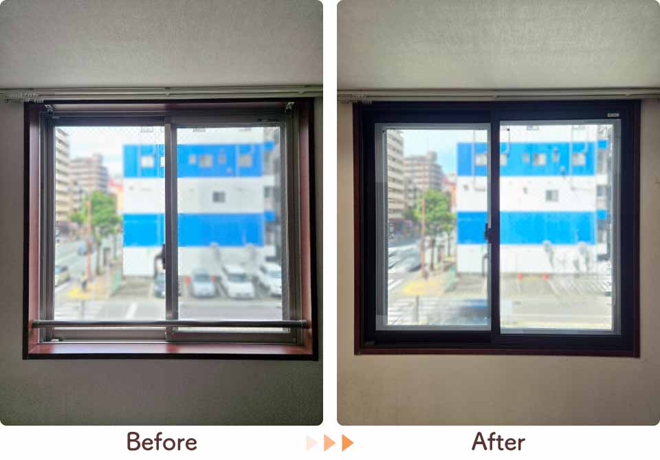 福岡県福岡市早良区K様内窓リフォーム寝室腰高窓ビフォーアフター