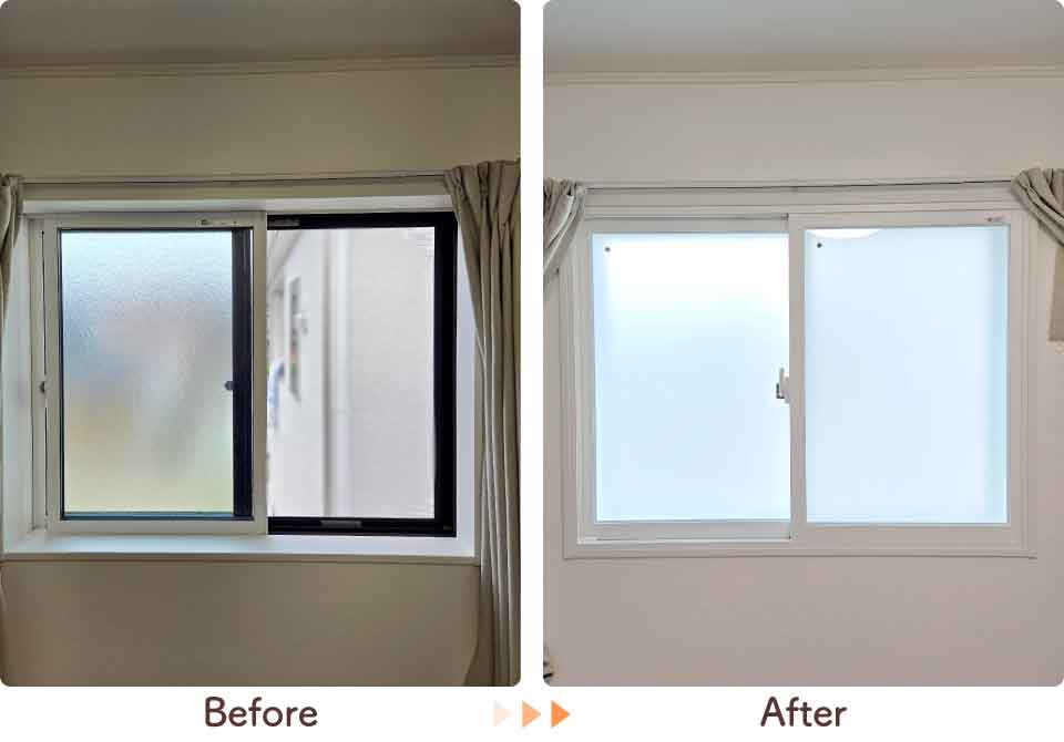 福岡県久留米市K様内窓リフォーム2階引き違い窓小ビフォーアフター