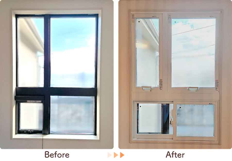 福岡県久留米市Y様内窓リフォーム連窓ビフォーアフター