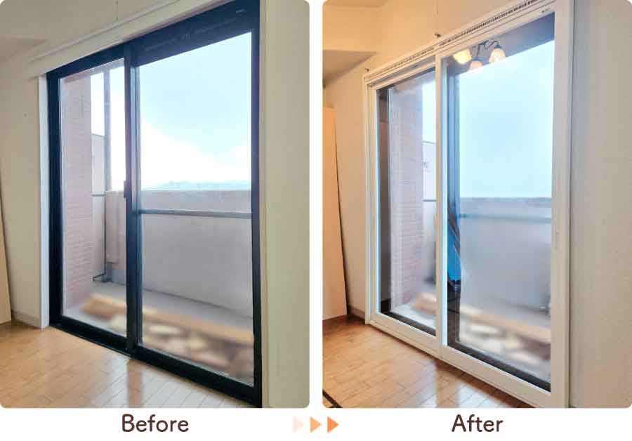 福岡県福岡市東区A様内窓リフォームリビングビフォーアフター