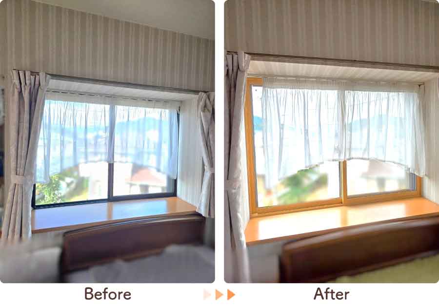 福岡県糟屋郡K様内窓リフォーム洋室出窓ビフォーアフター