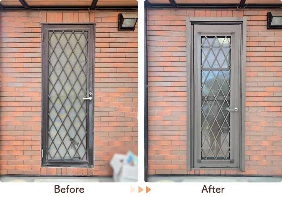 福岡県糟屋郡K様勝手口カバー工法ビフォーアフター