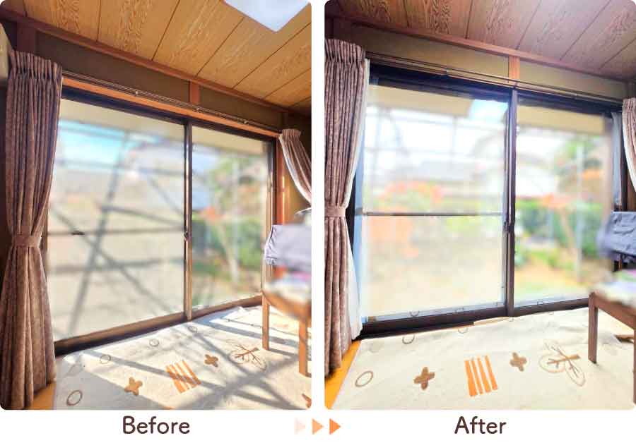 福岡県久留米市I様内窓リフォーム縁側ビフォーアフター-(1)