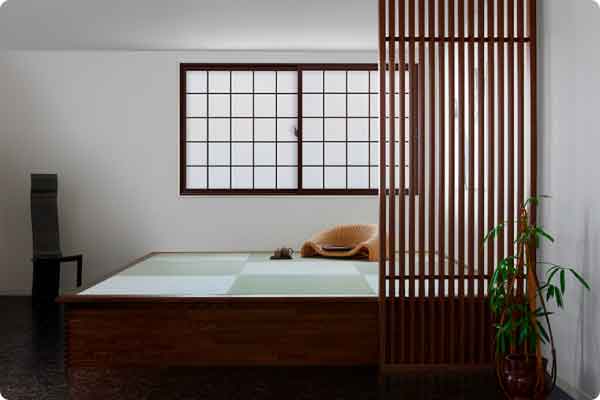 リクシル内窓インプラスイメージ画像（和紙調単板ガラス組子付きショコラーデ）