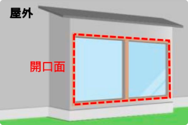 内窓補助金対象角型（躯体が張り出した出窓）屋外
