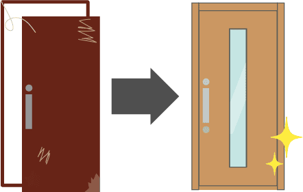 玄関ドア交換イメージイラスト
