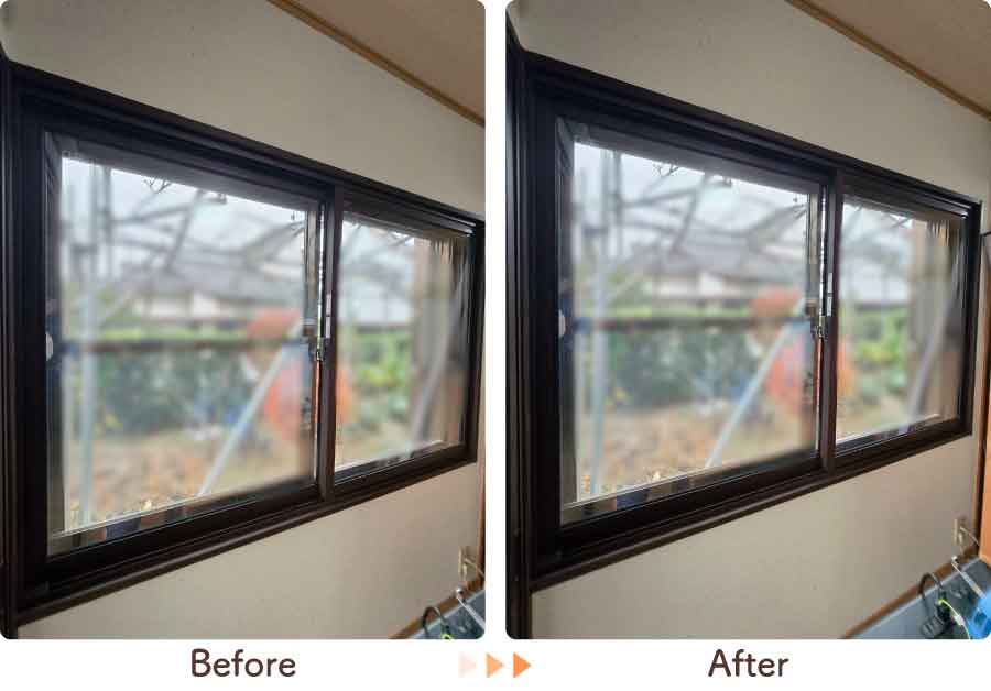 福岡県久留米市I様内窓リフォーム縁側腰高窓ビフォーアフター-(1)