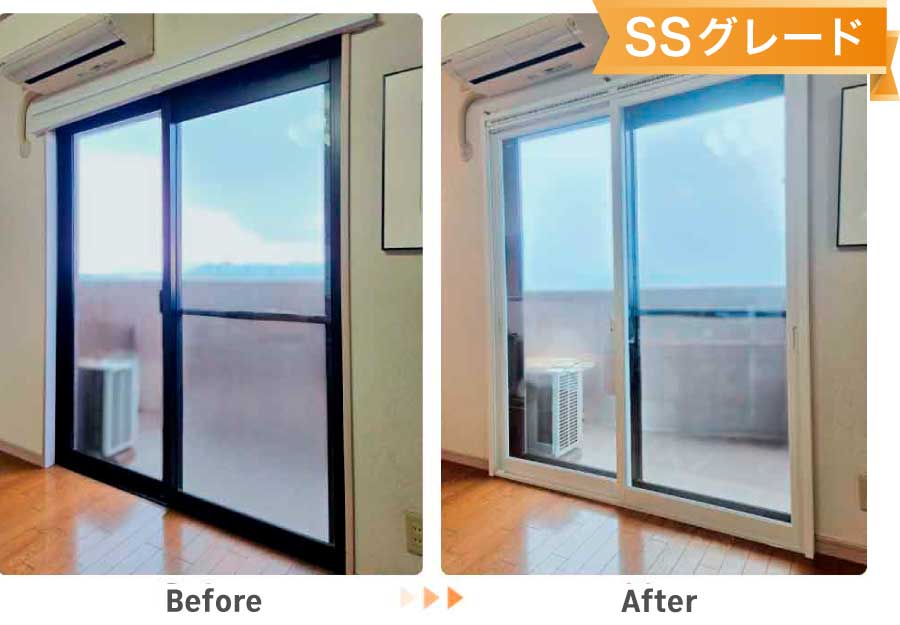 マンション大内窓施工事例ビフォーアフター画像（福岡県福岡市東区A様）