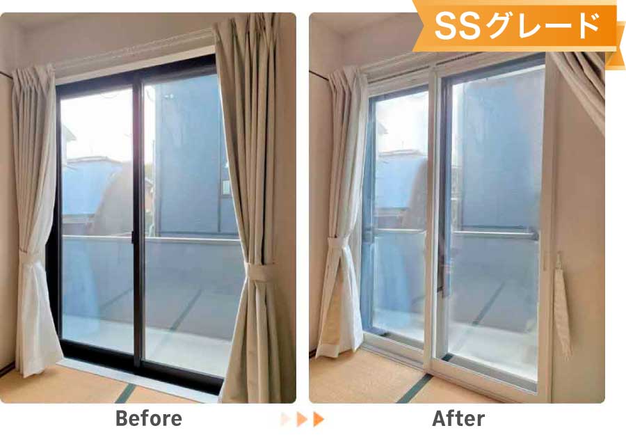 和室大内窓施工事例ビフォーアフター画像（福岡県久留米市Y様）