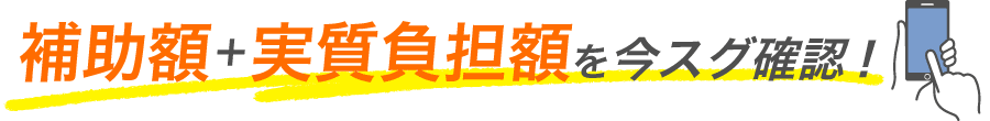 補助額+実質負担額を今すぐ確認